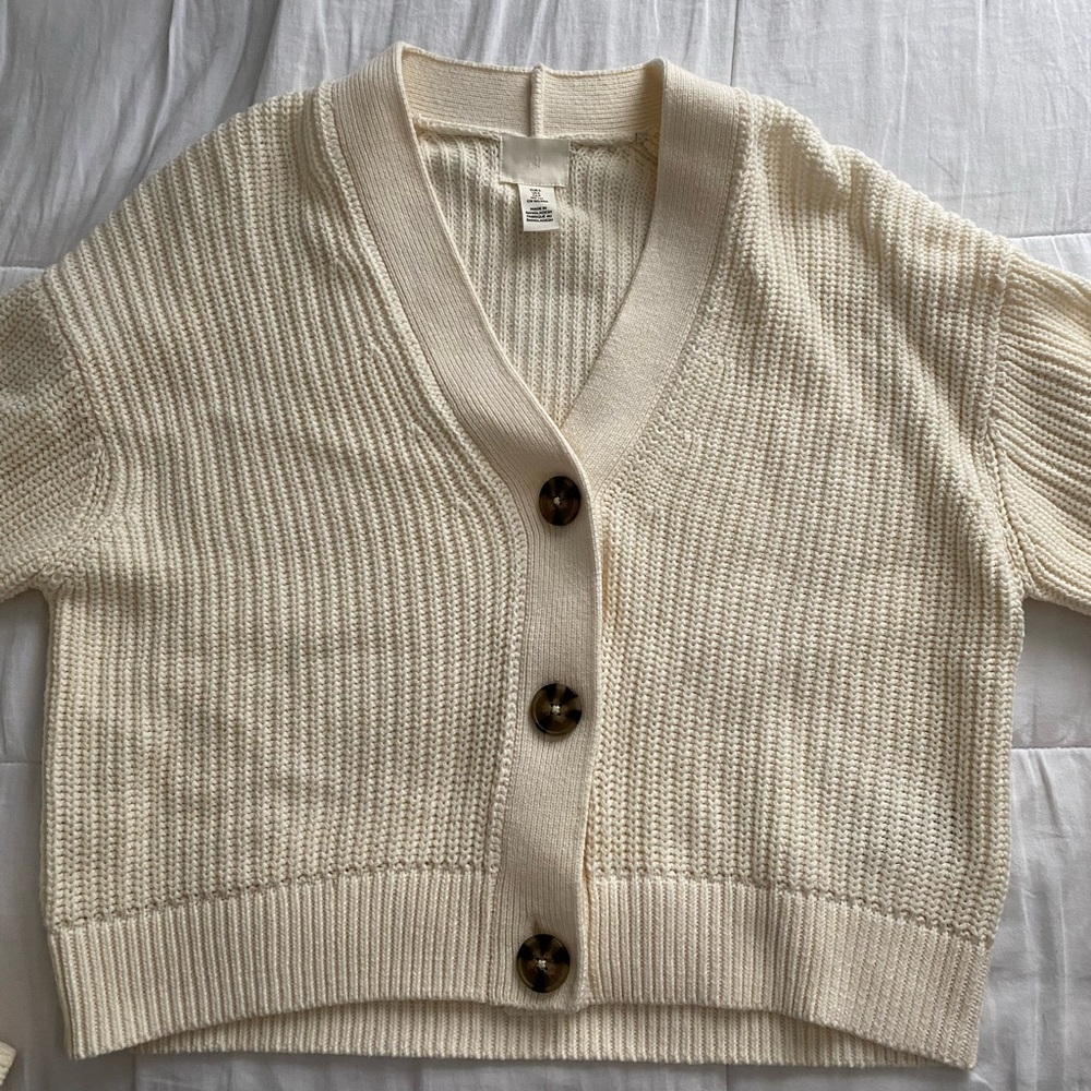 H&M cream cardigan